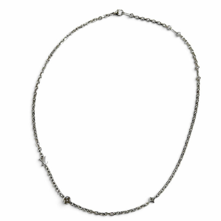 Excellent LOUIS VUITTON Necklace Chain LV Yours LV Logo Monogram Flower M02739