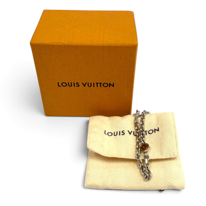 Excellent LOUIS VUITTON Necklace Chain LV Yours LV Logo Monogram Flower M02739