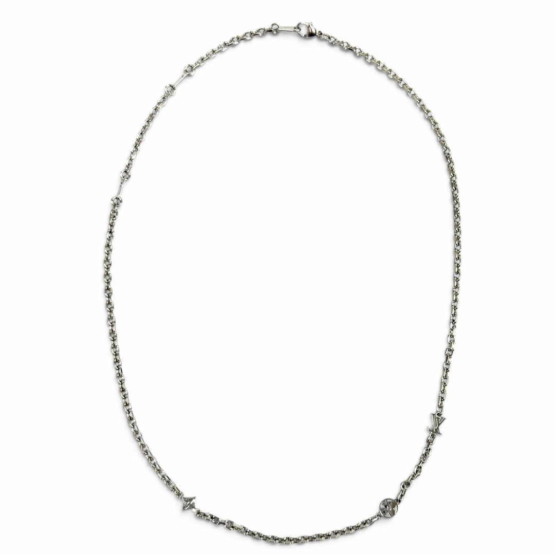 Excellent LOUIS VUITTON Necklace Chain LV Yours LV Logo Monogram Flower M02739