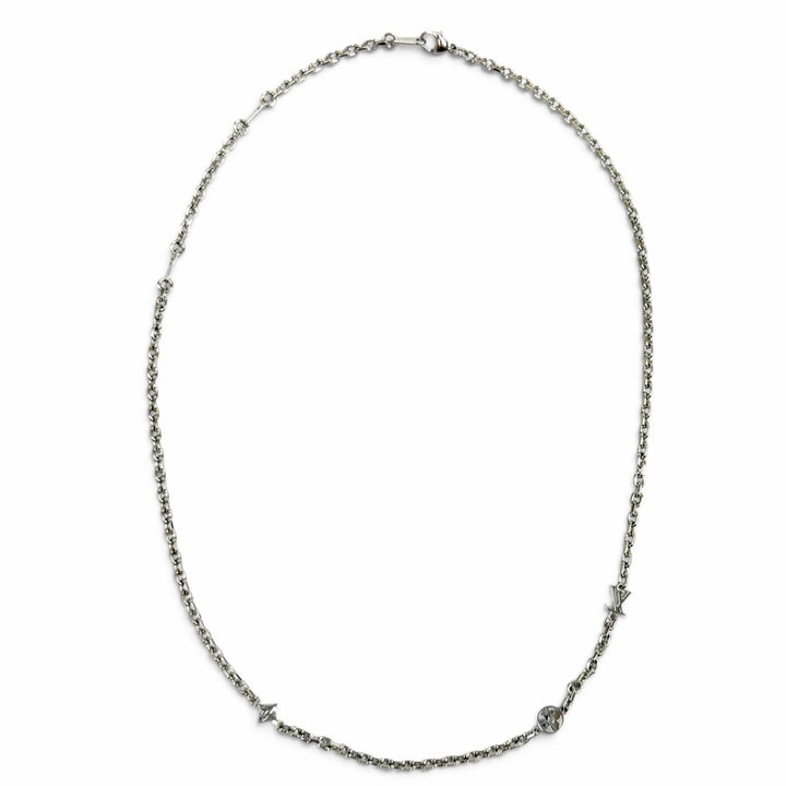 Excellent LOUIS VUITTON Necklace Chain LV Yours LV Logo Monogram Flower M02739