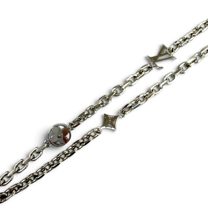 Excellent LOUIS VUITTON Necklace Chain LV Yours LV Logo Monogram Flower M02739