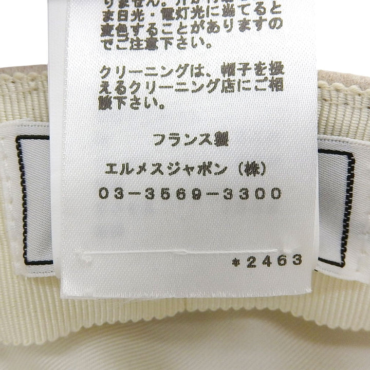 Excellent HERMES Casquette Serie Button Hat beige cashmere mens 57