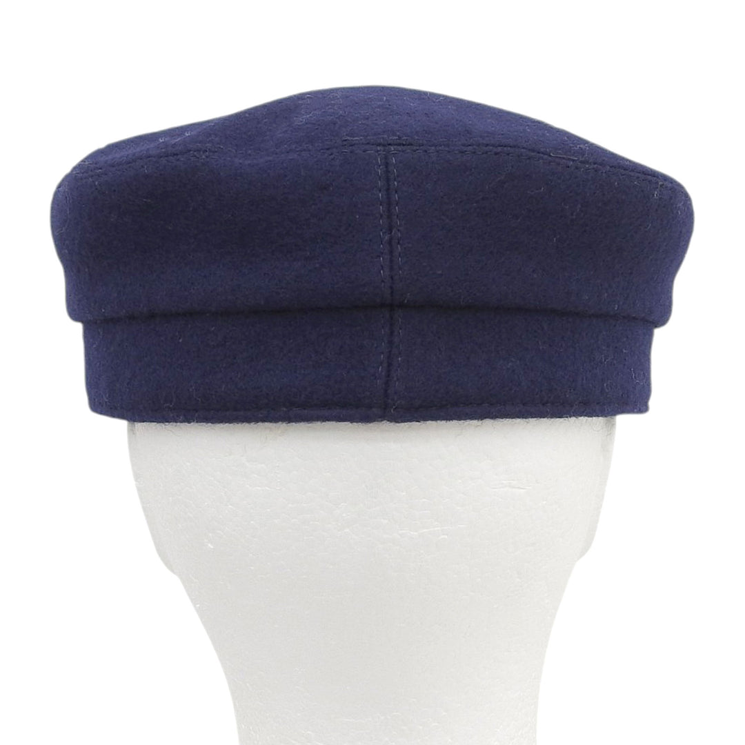 Excellent HERMES Casquette Vauban Sailor Glenn Metal Navy wool Women 58