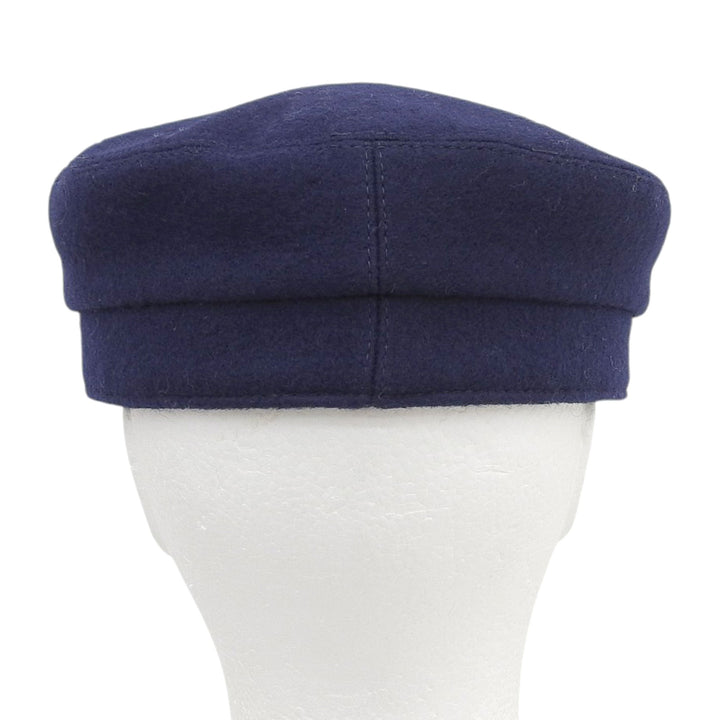 Excellent HERMES Casquette Vauban Sailor Glenn Metal Navy wool Women 58