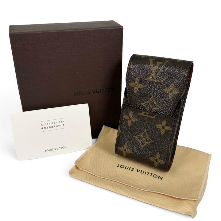 Excellent LOUIS VUITTON Cigarette case Etui Cigarette Brown Monogram M63024