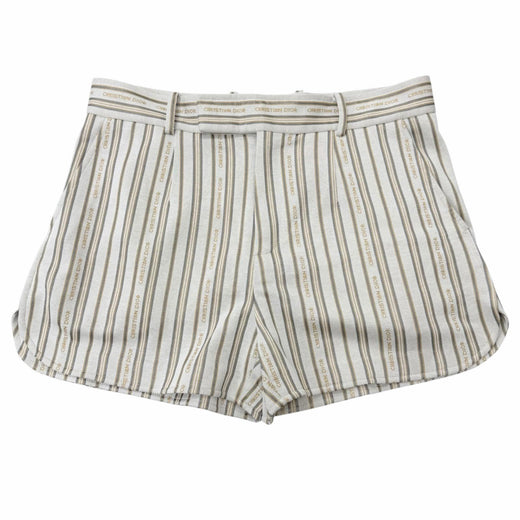 Excellent DIOR Shorts Striped Pattern Ivory system cotton mens M 113J101A0682
