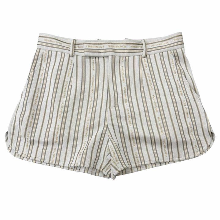 Excellent DIOR Shorts Striped Pattern Ivory system cotton mens M 113J101A0682