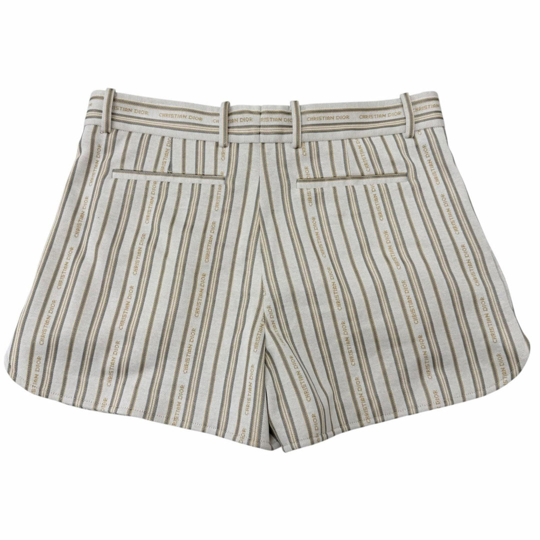 Excellent DIOR Shorts Striped Pattern Ivory system cotton mens M 113J101A0682