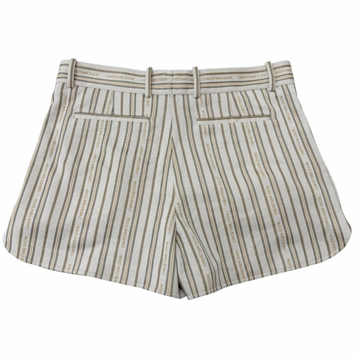Excellent DIOR Shorts Striped Pattern Ivory system cotton mens M 113J101A0682