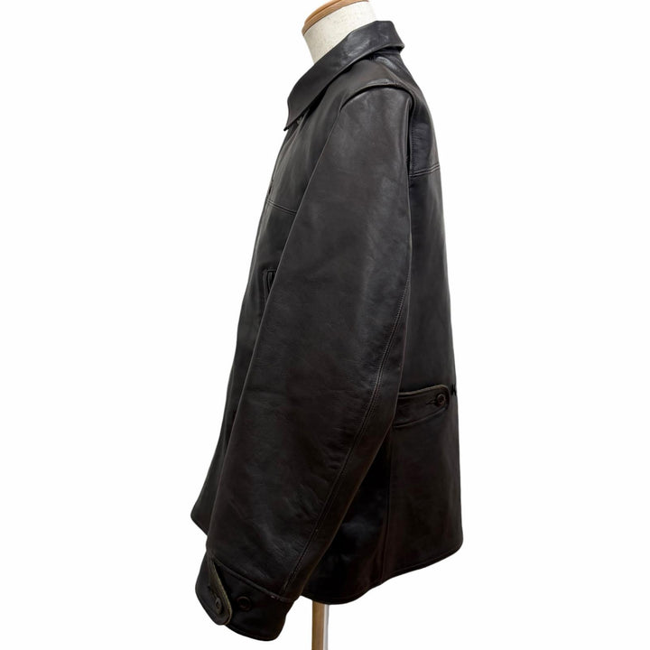 Great SUGAR CANE coat HORSE HIDE SPORTS COAT LOT385 Dark brown