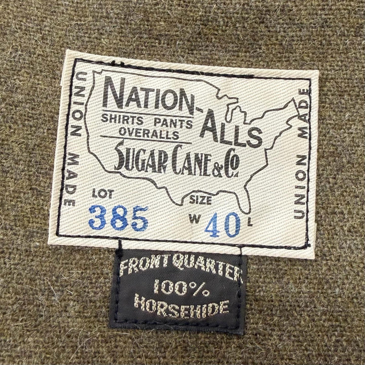 Great SUGAR CANE coat HORSE HIDE SPORTS COAT LOT385 Dark brown