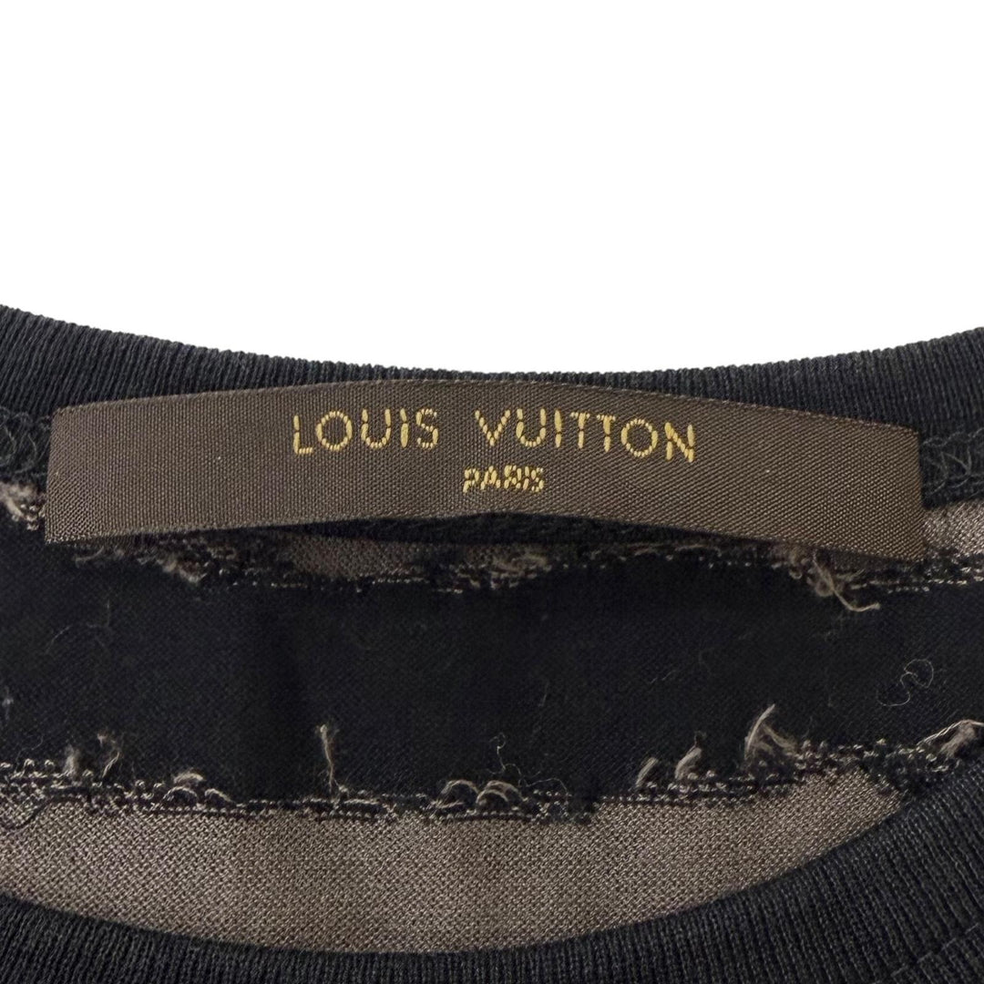 Excellent LOUIS VUITTON Short sleeve T-shirt Border logo print