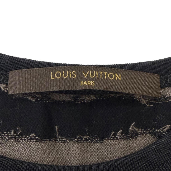Excellent LOUIS VUITTON Short sleeve T-shirt Border logo print