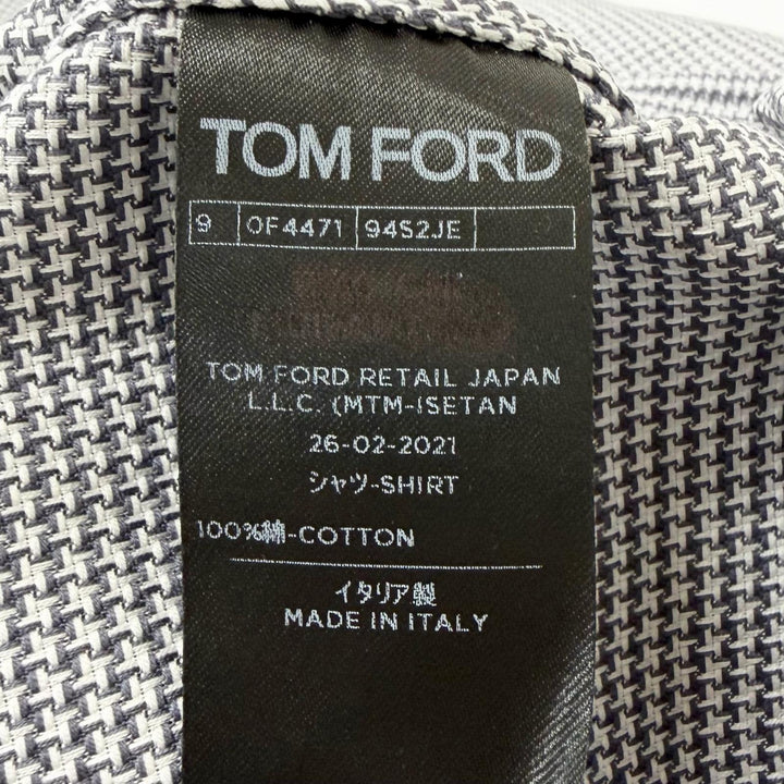 Excellent TOM FORD Long sleeve shirt Houndstooth pattern semi-custom