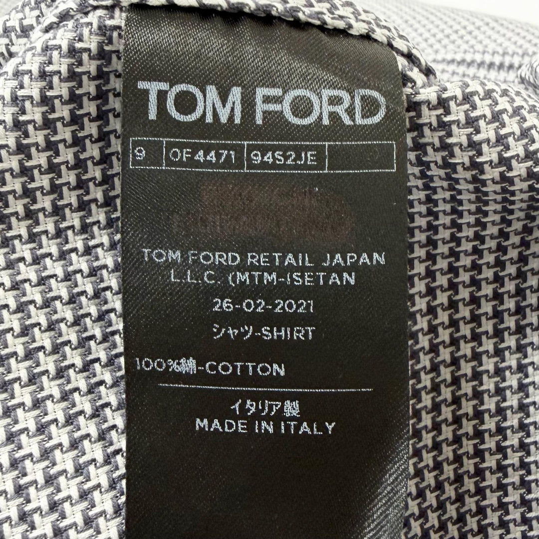 Excellent TOM FORD Long sleeve shirt Houndstooth pattern semi-custom