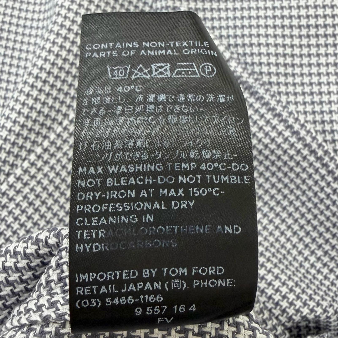 Excellent TOM FORD Long sleeve shirt Houndstooth pattern semi-custom