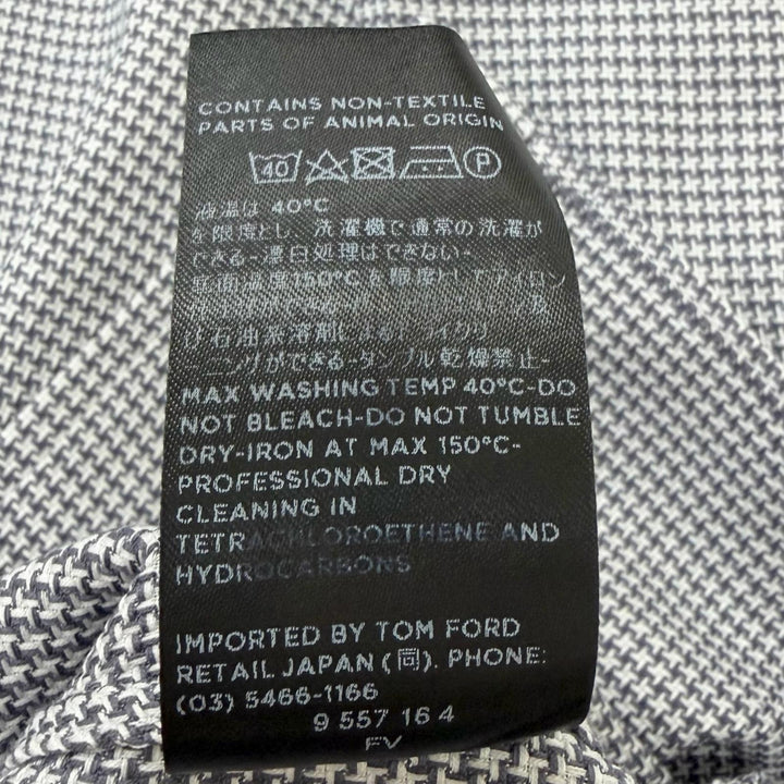 Excellent TOM FORD Long sleeve shirt Houndstooth pattern semi-custom