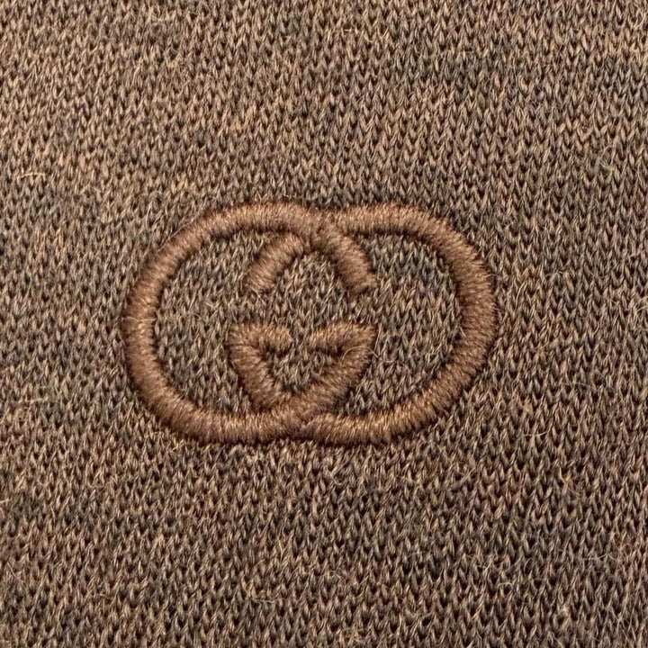 Pristine GUCCI Short sleeve shirt Interlocking G embroidery Brown 40 836442