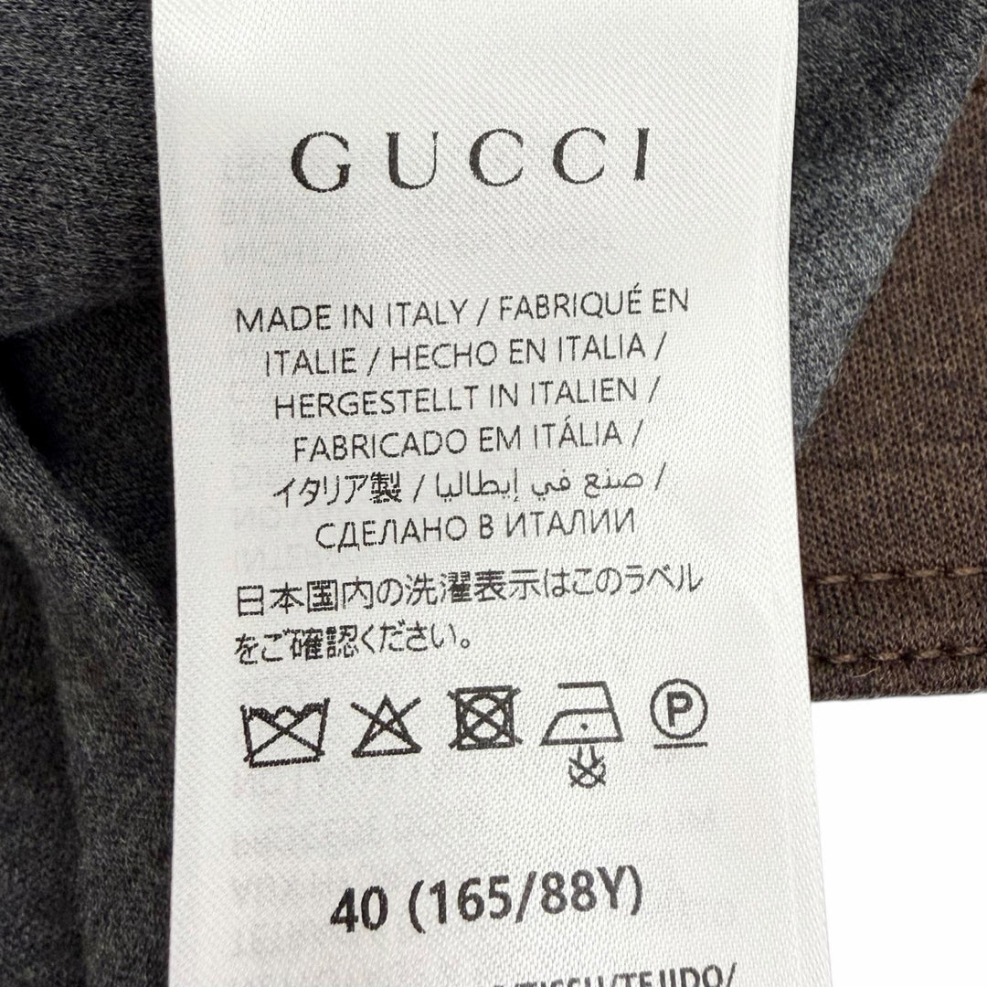 Pristine GUCCI Short sleeve shirt Interlocking G embroidery Brown 40 836442