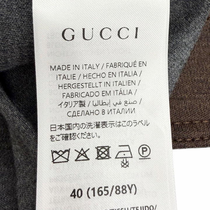 Pristine GUCCI Short sleeve shirt Interlocking G embroidery Brown 40 836442