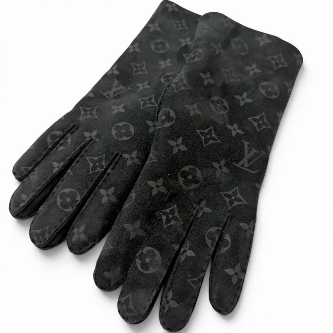 Great LOUIS VUITTON gloves Gon Sherling Darling monogram mouton black