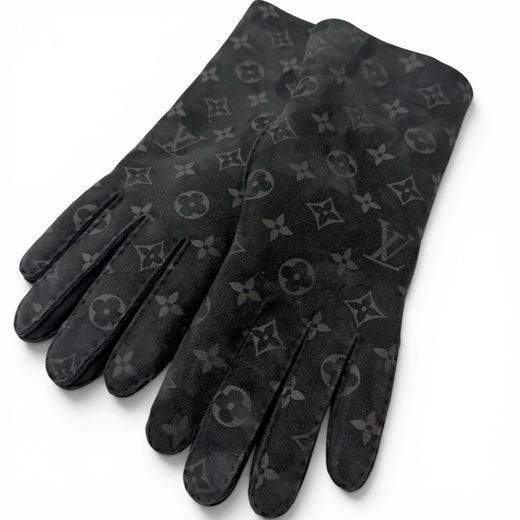 Great LOUIS VUITTON gloves Gon Sherling Darling monogram mouton black