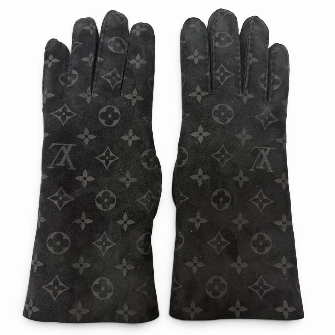 Great LOUIS VUITTON gloves Gon Sherling Darling monogram mouton black
