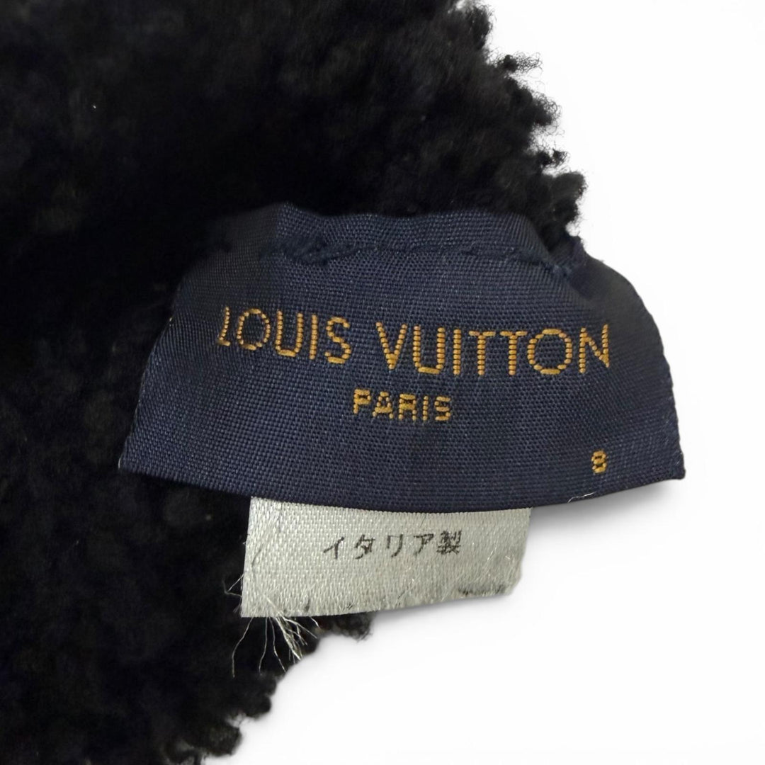 Great LOUIS VUITTON gloves Gon Sherling Darling monogram mouton black
