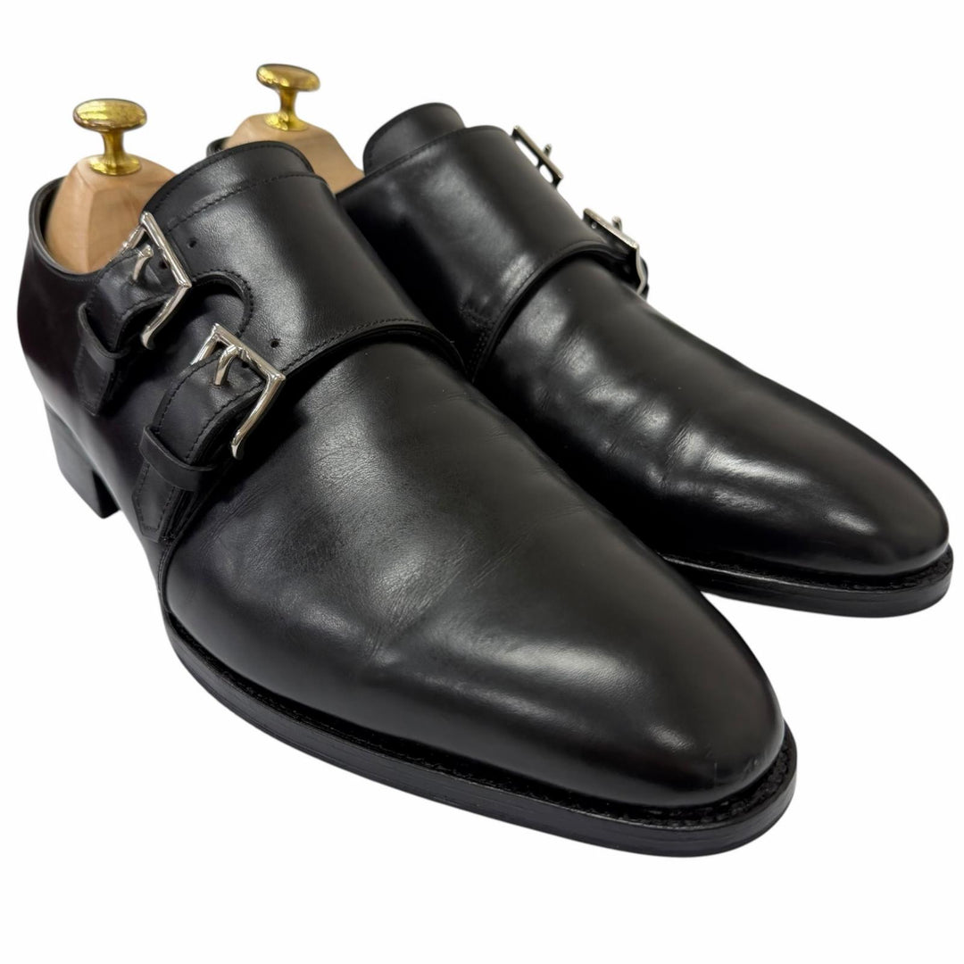 Great John Lobb Dress shoes NASEBY Double monk strap black leather mens 8.5
