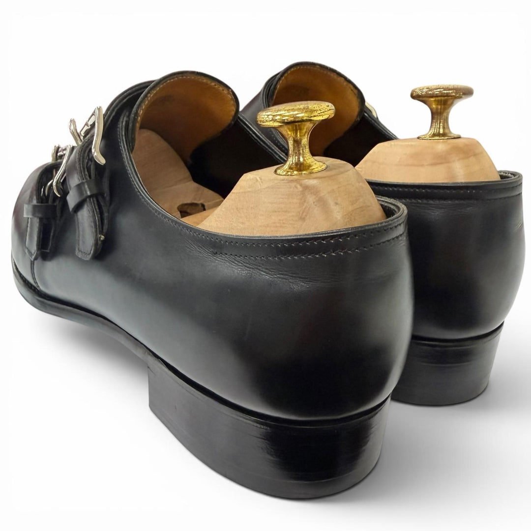 Great John Lobb Dress shoes NASEBY Double monk strap black leather mens 8.5