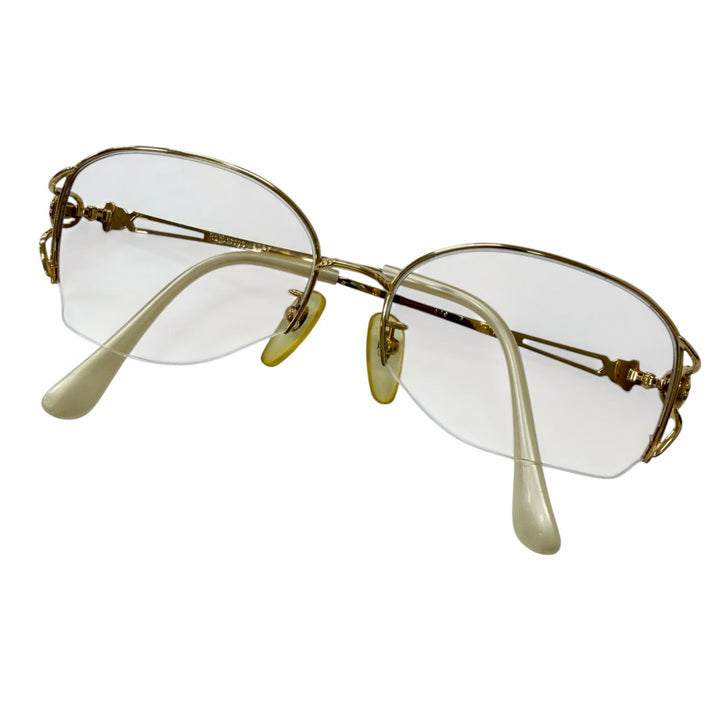 Good Burberrys Glasses No Lens, Horse Logo, Half Rim gold 18K mens