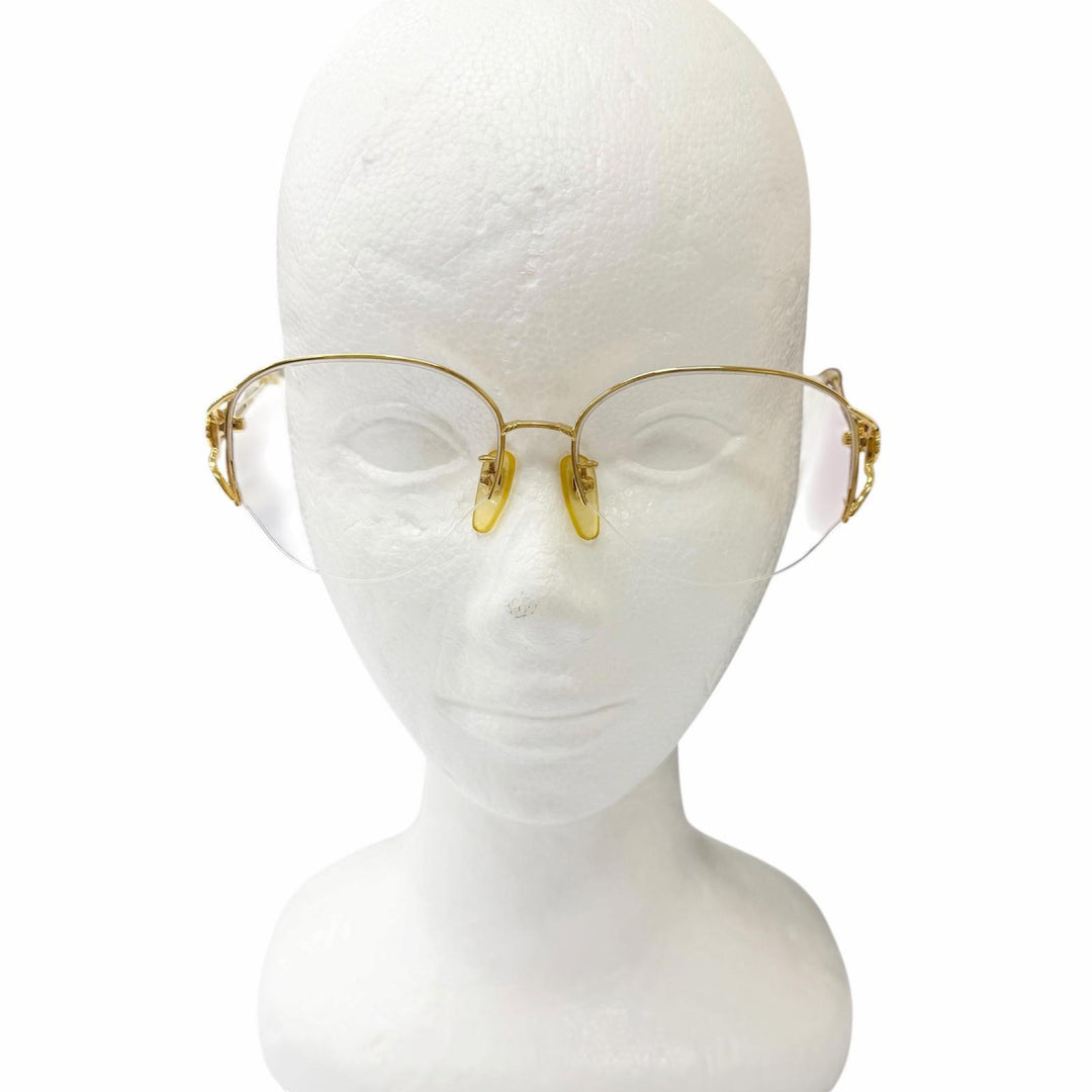 Good Burberrys Glasses No Lens, Horse Logo, Half Rim gold 18K mens
