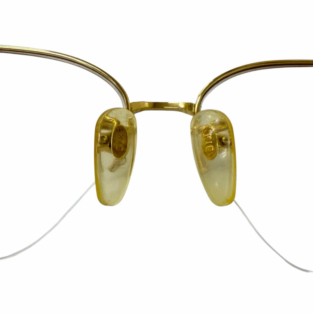 Good Burberrys Glasses No Lens, Horse Logo, Half Rim gold 18K mens
