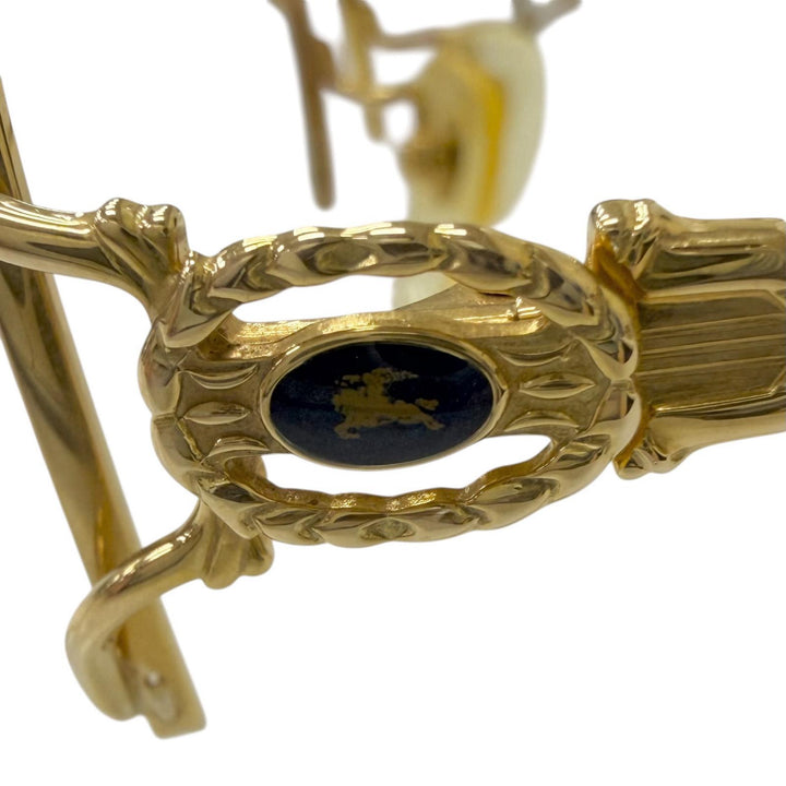 Good Burberrys Glasses No Lens, Horse Logo, Half Rim gold 18K mens