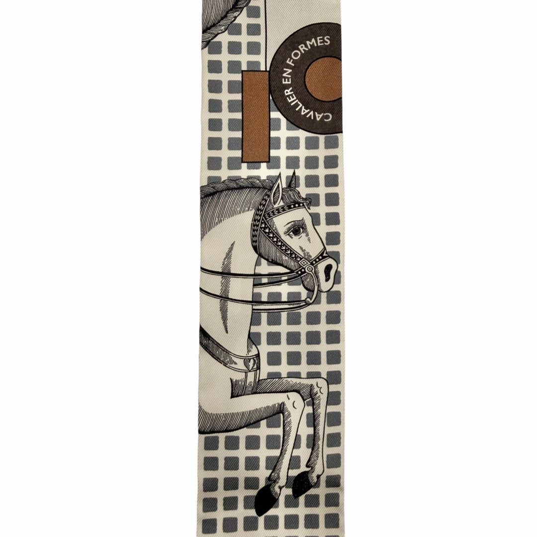 Excellent HERMES scarf CAVALIER EN FORMES Multi silk Women