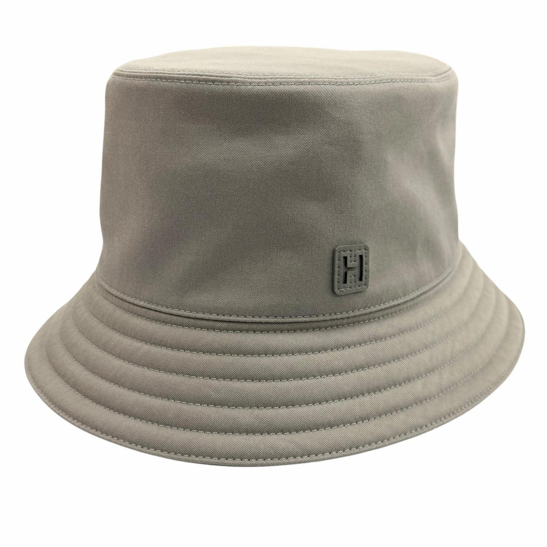 Excellent HERMES hat Bucket with H logo patch cotton mens