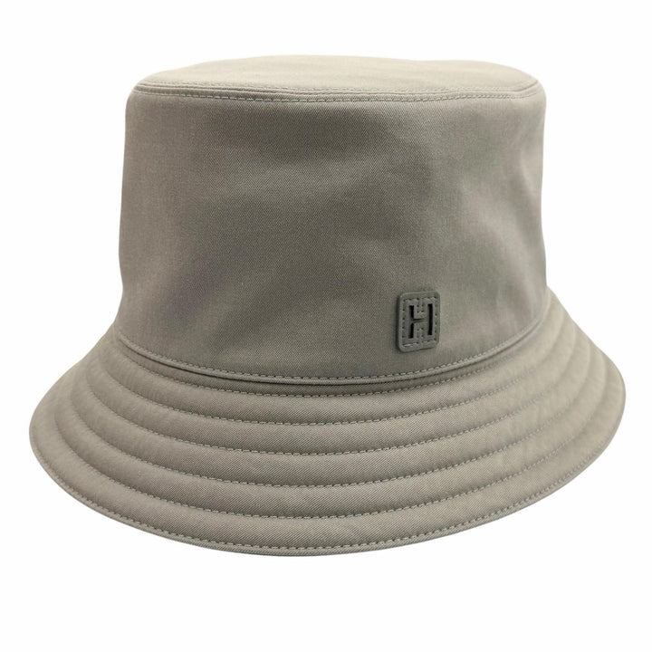 Excellent HERMES hat Bucket with H logo patch cotton mens