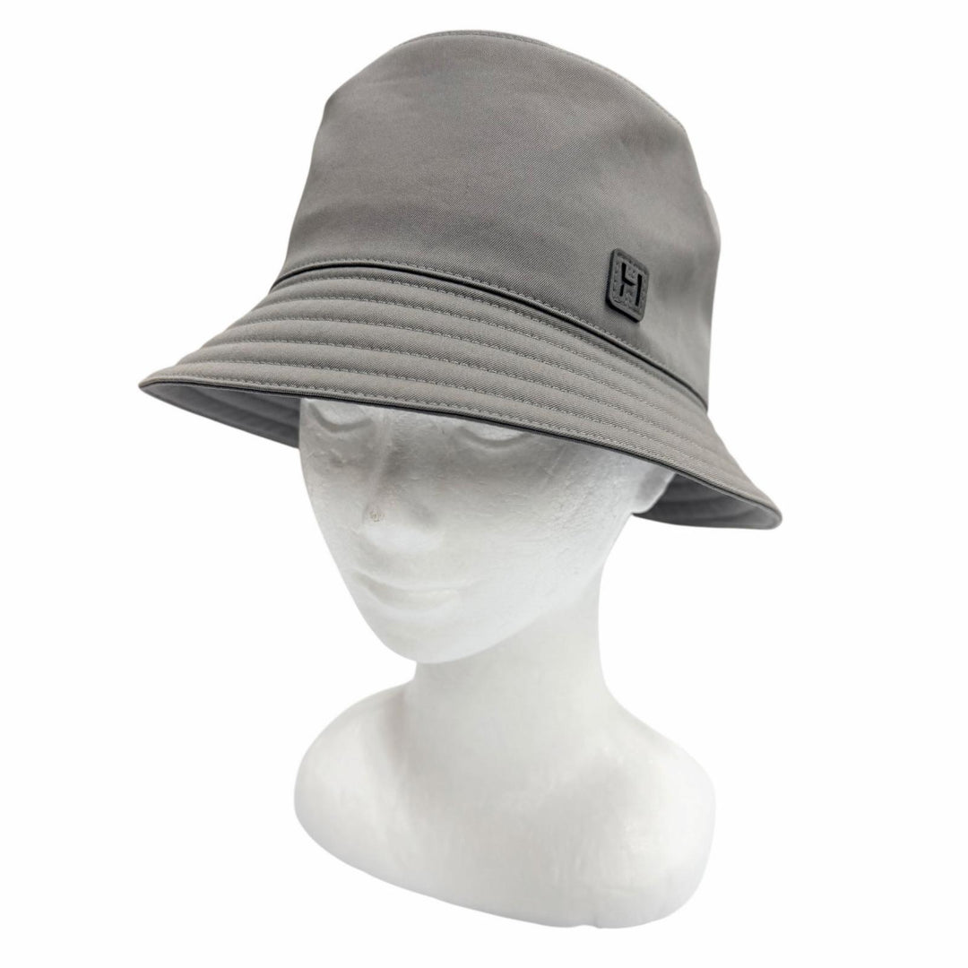 Excellent HERMES hat Bucket with H logo patch cotton mens