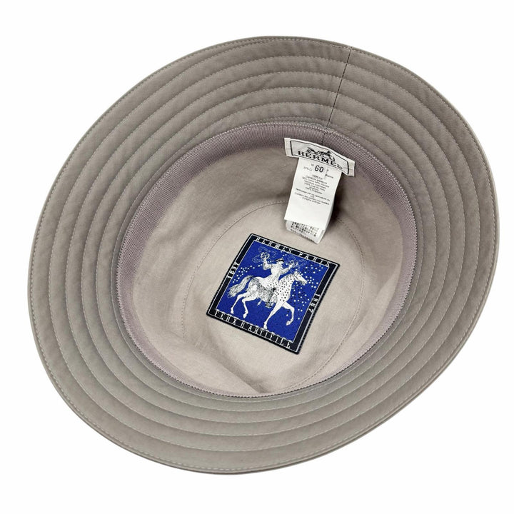 Excellent HERMES hat Bucket with H logo patch cotton mens