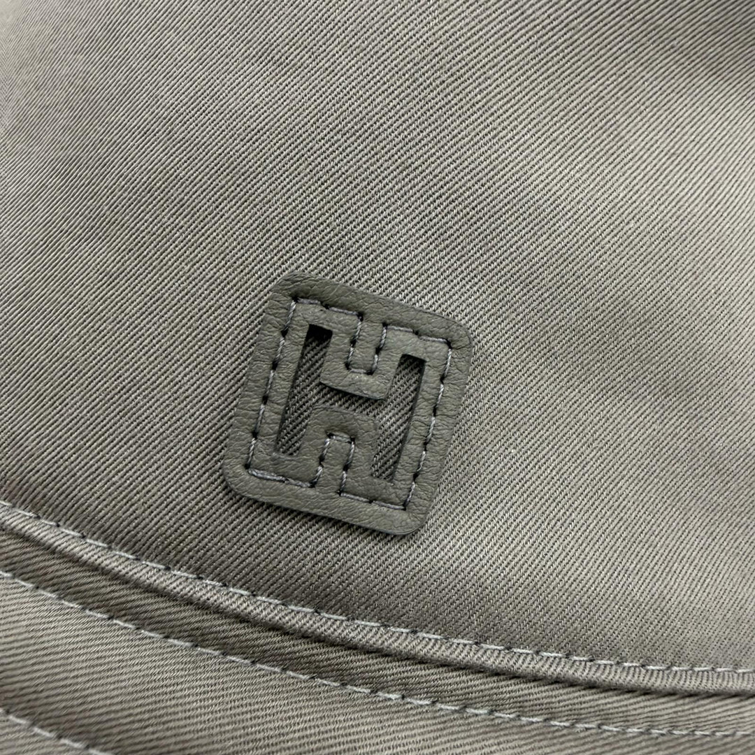 Excellent HERMES hat Bucket with H logo patch cotton mens