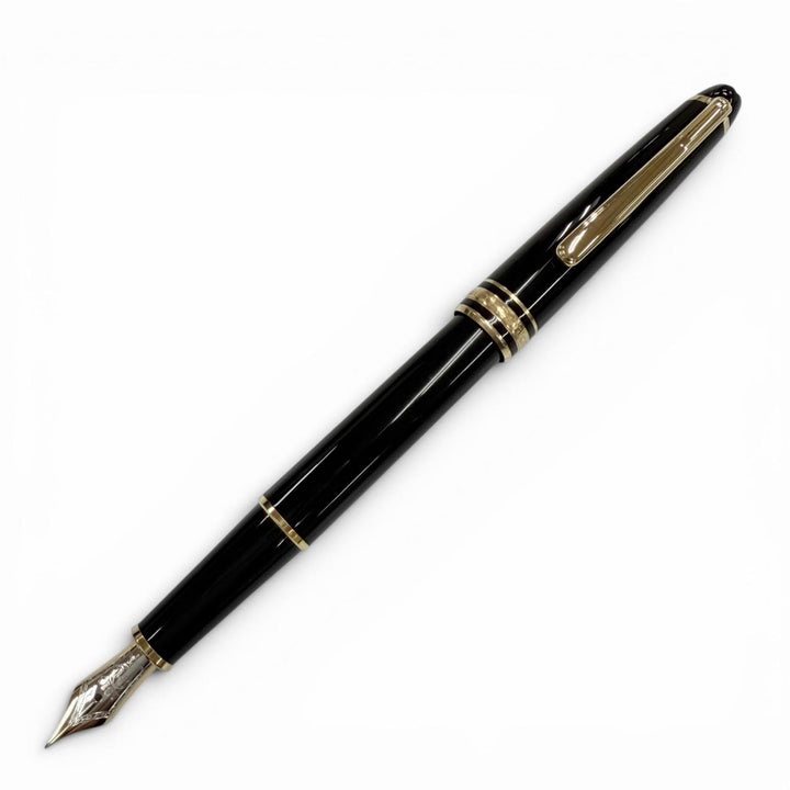 Excellent MONTBLANC fountain pen Meisterstück Classic white star black 14K mens