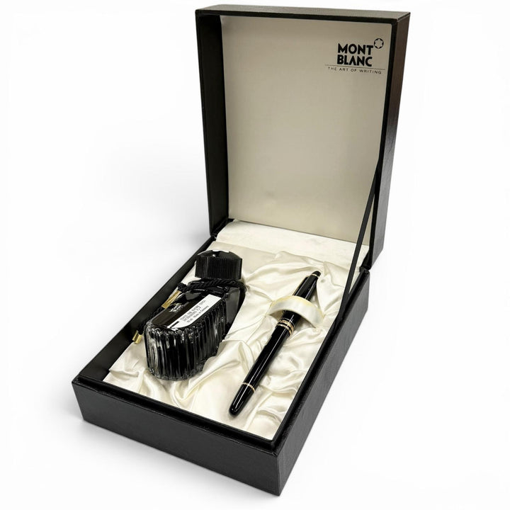 Excellent MONTBLANC fountain pen Meisterstück Classic white star black 14K mens