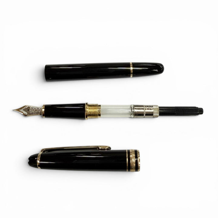 Excellent MONTBLANC fountain pen Meisterstück Classic white star black 14K mens