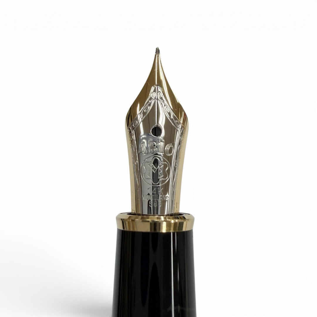 Excellent MONTBLANC fountain pen Meisterstück Classic white star black 14K mens
