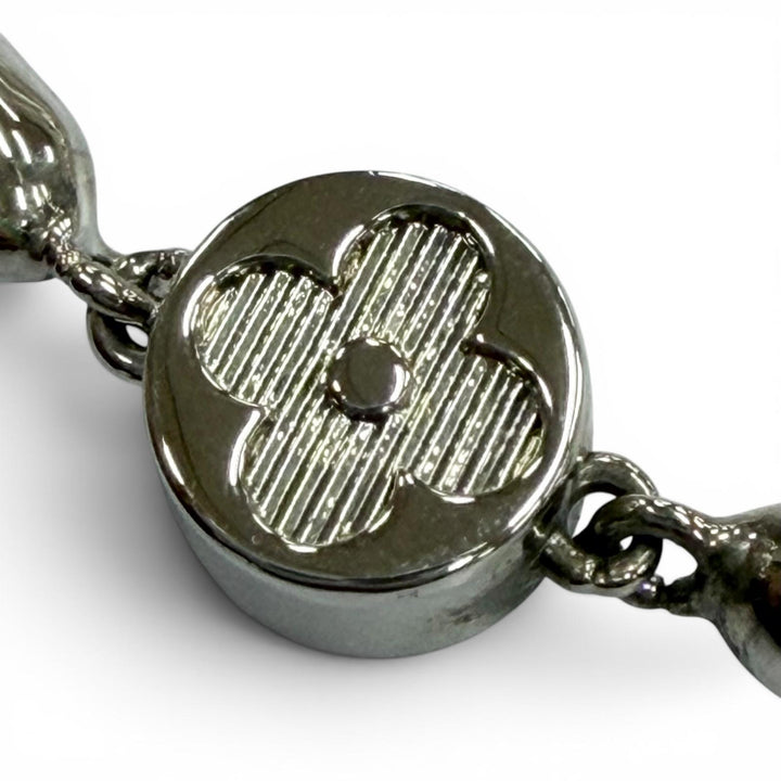 Great LOUIS VUITTON bracelet Pearl Fusion Chain Silver metal mens M1556A