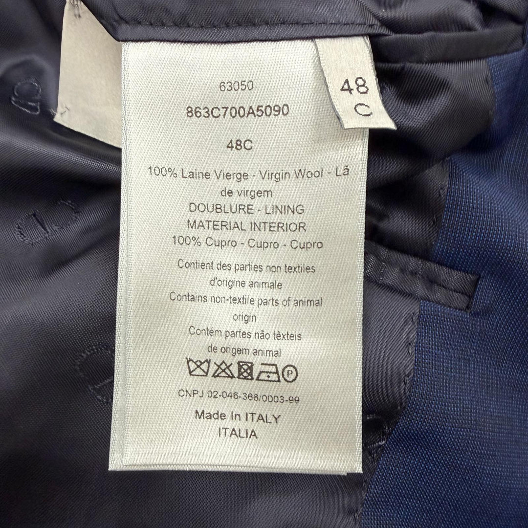 Excellent DIOR tailored jacket Navy wool mens 48 863C700A5090