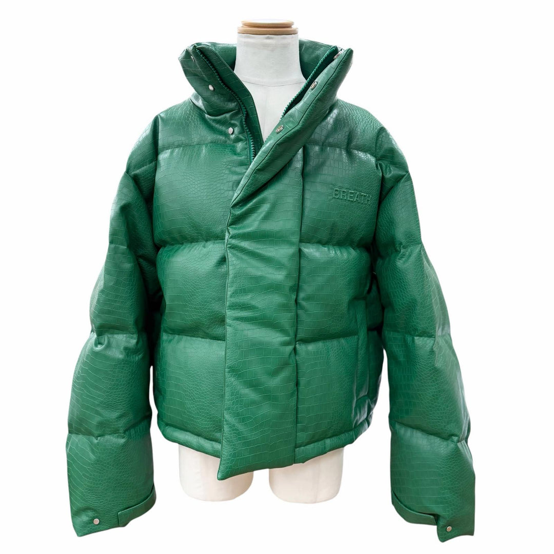 Great BREATH Down jacket green Synthetic leather mens XL BR24AW-00009