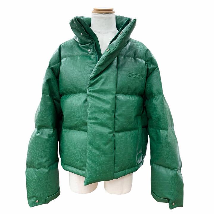 Great BREATH Down jacket green Synthetic leather mens XL BR24AW-00009