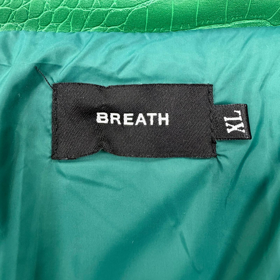 Great BREATH Down jacket green Synthetic leather mens XL BR24AW-00009