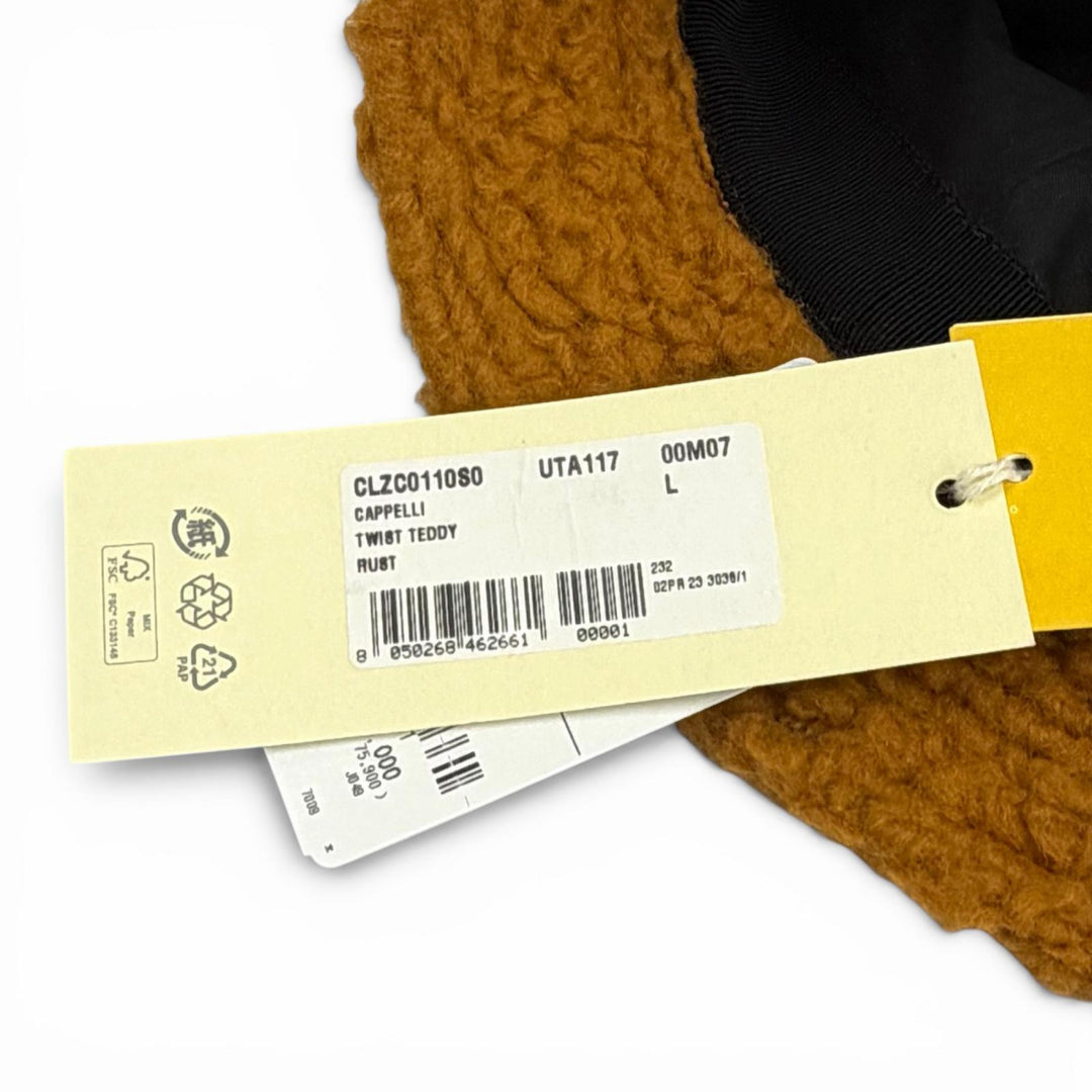 Pristine MARNI hat Teddy Bucket Hat Brown acrylic mens L CLZC0110S0UTA 117